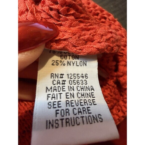 Habitat Clothes To Live In Sweater Lagenlook Boho Orange Top Cotton Blend Small - Picture 6 of 7